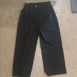Elegant Black Straight Leg Women's Pants